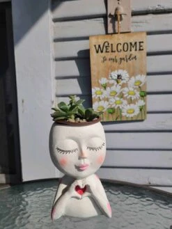 Girl Face Head Planter White With Live Succulent -Cheap Plantly Store 1695271918 5